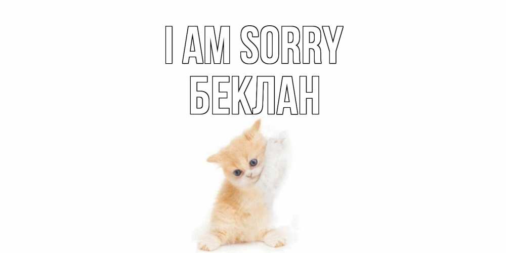 Greetings card с именем, Беклан I am sorry кот Greetings with text for free download 