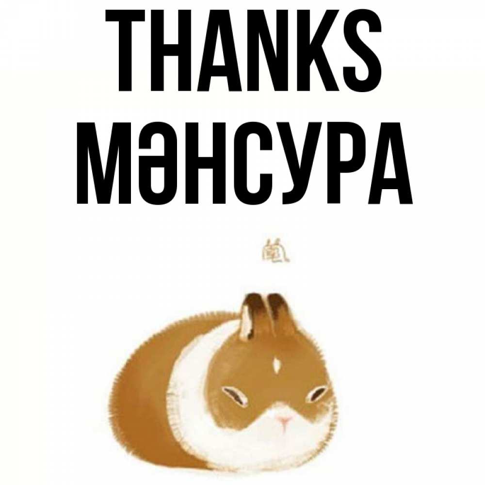Greetings card с именем, МӘНСУРА Thanks коричнево белый домашний питомец Greetings with text for free download 