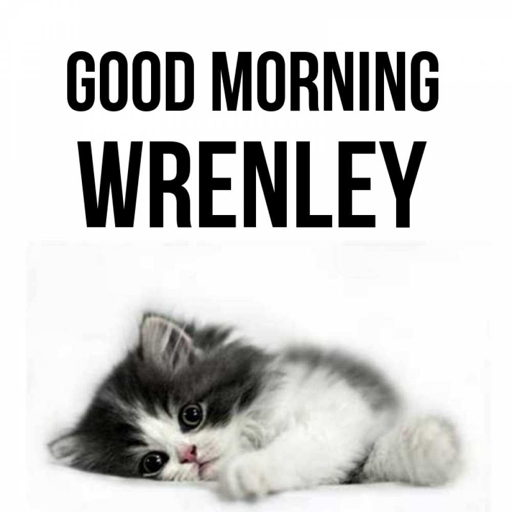Greetings card с именем, Wrenley Good morning кот лапки Greetings with text for free download 