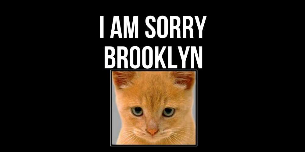 Greetings card с именем, Brooklyn I am sorry рыжий грустный кот просит прощения Greetings with text for free download 