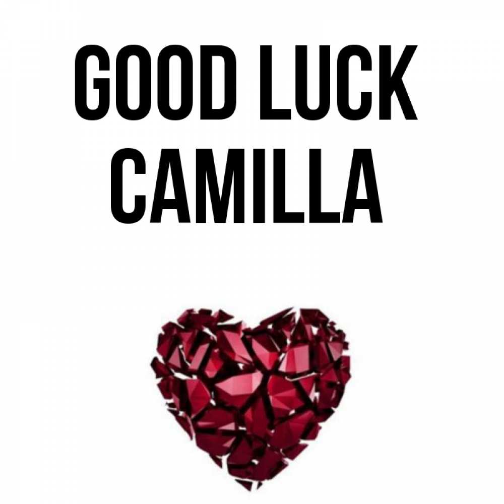 Greetings card с именем, Camilla Good luck бордовое из кристаллов  1 Greetings with text for free download 