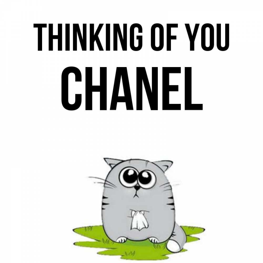 Greetings card с именем, Chanel Thinking of you тоска с платочком Greetings with text for free download 