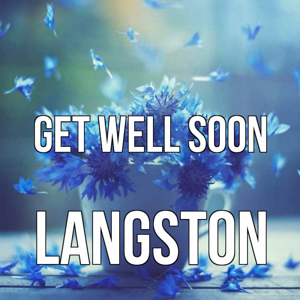 Greetings card с именем, Langston Get well soon кружка с зельем и цветами Greetings with text for free download 