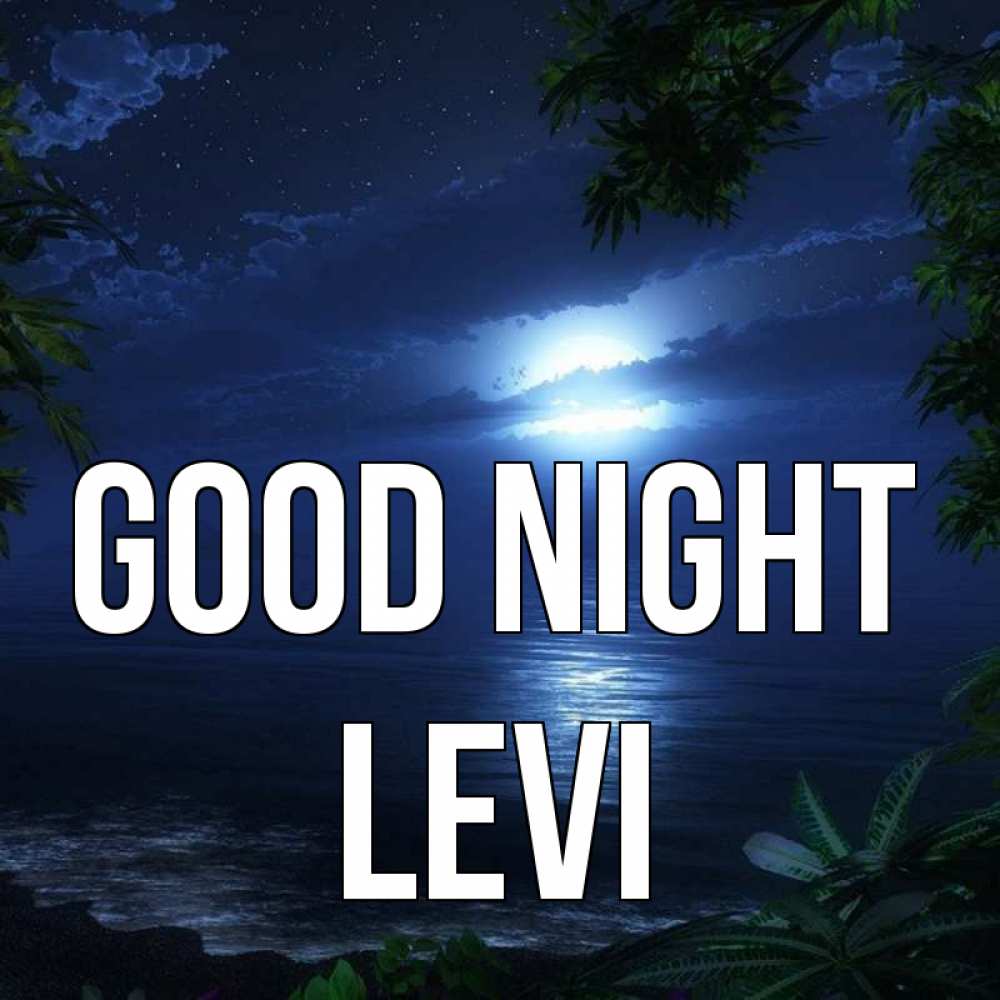 Greetings card с именем, Levi Good night тропический остров Greetings with text for free download 