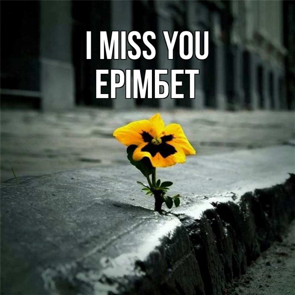 Greetings card с именем, Ерімбет I miss you надеюсь будет лучше Greetings with text for free download 