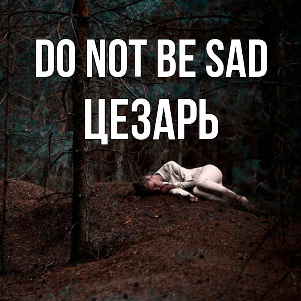Greetings card с именем, Цезарь Do not be sad лес Greetings with text for free download 