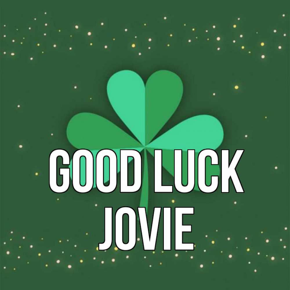Greetings card с именем, Jovie Good luck лист клевера Greetings with text for free download 