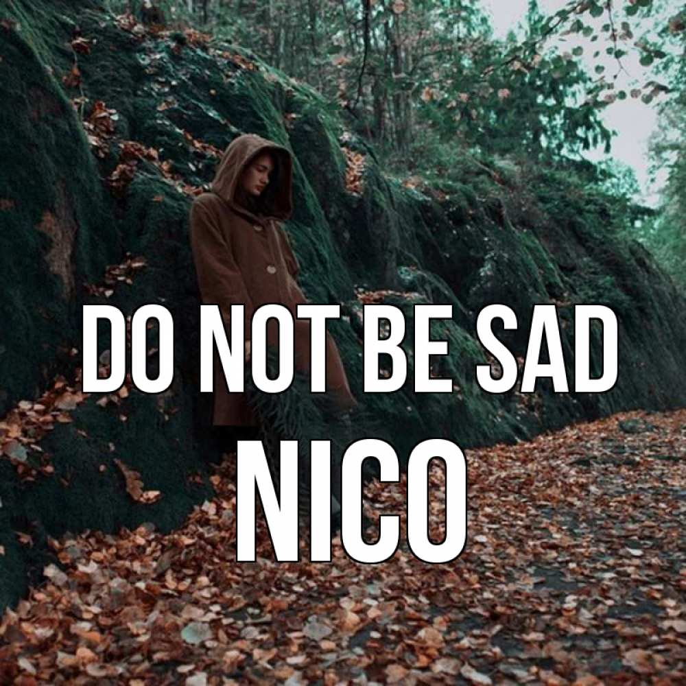 Greetings card с именем, Nico Do not be sad осенний лес Greetings with text for free download 