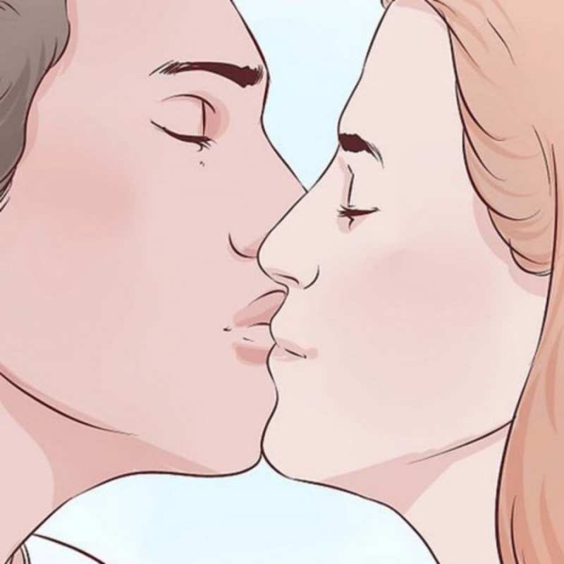 Открытка В стиле комиксов парень целует девушку скачать бесплатно открытки про поцелуи Kiss you 