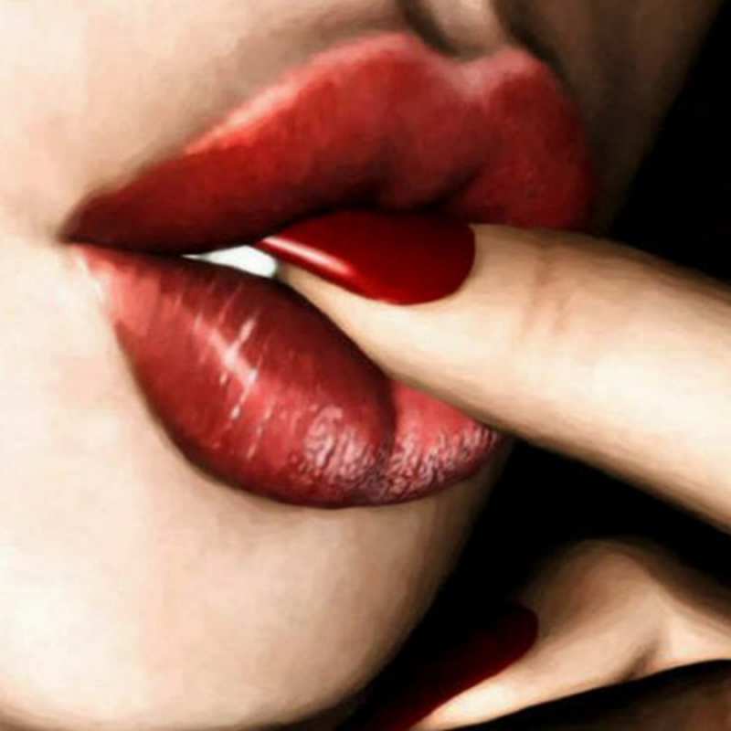 Открытка палец в губах открытка целую тебя для парня Kiss you 