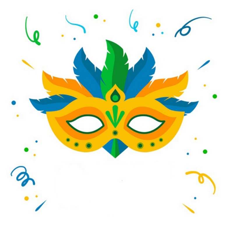 Открытка маска  конфети  Good luck 