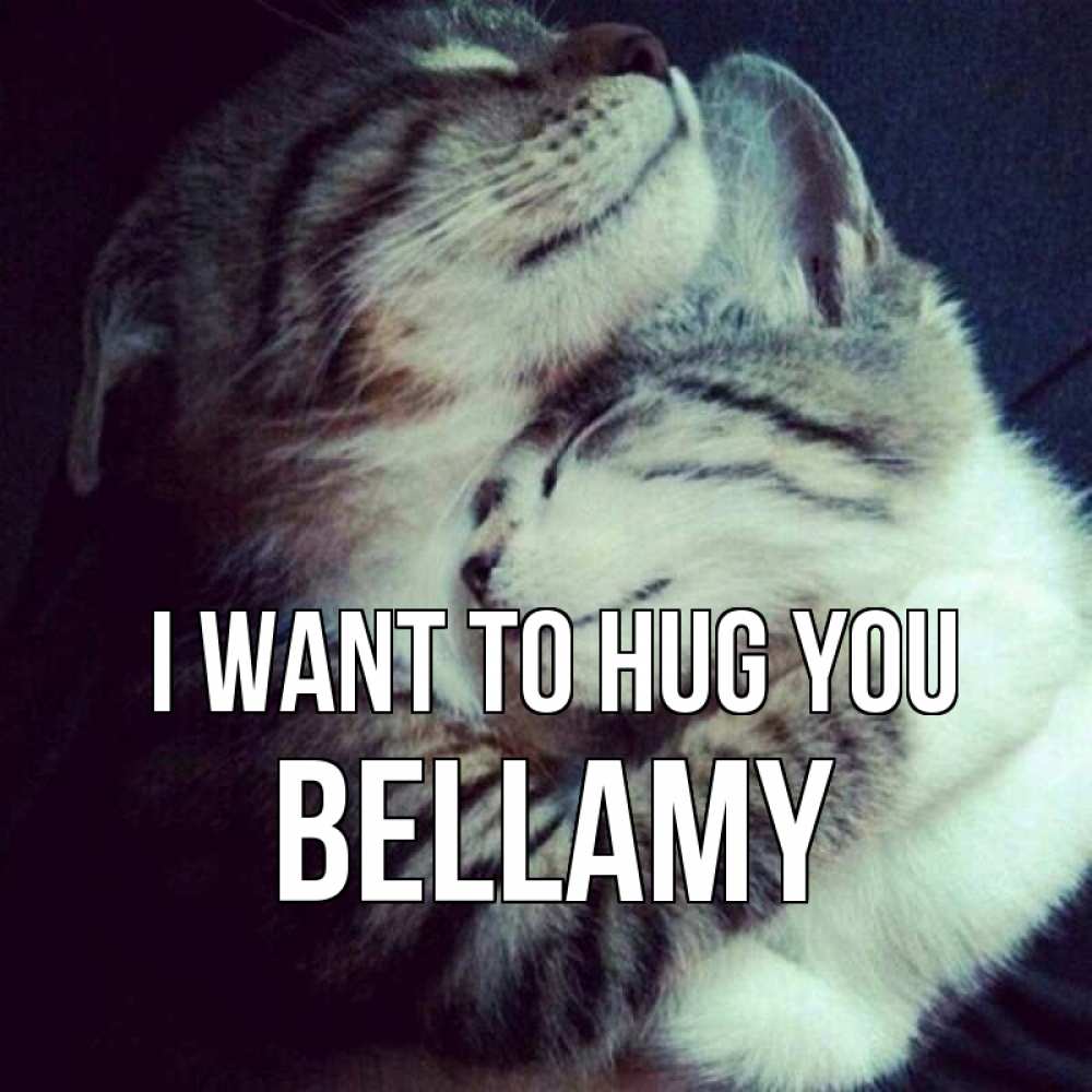 Greetings card с именем, Bellamy I want to hug you полосатики Greetings with text for free download 