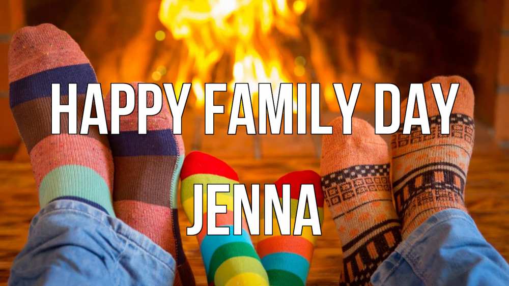 Greetings card с именем, Jenna happy family day с днем семьи Greetings with text for free download 