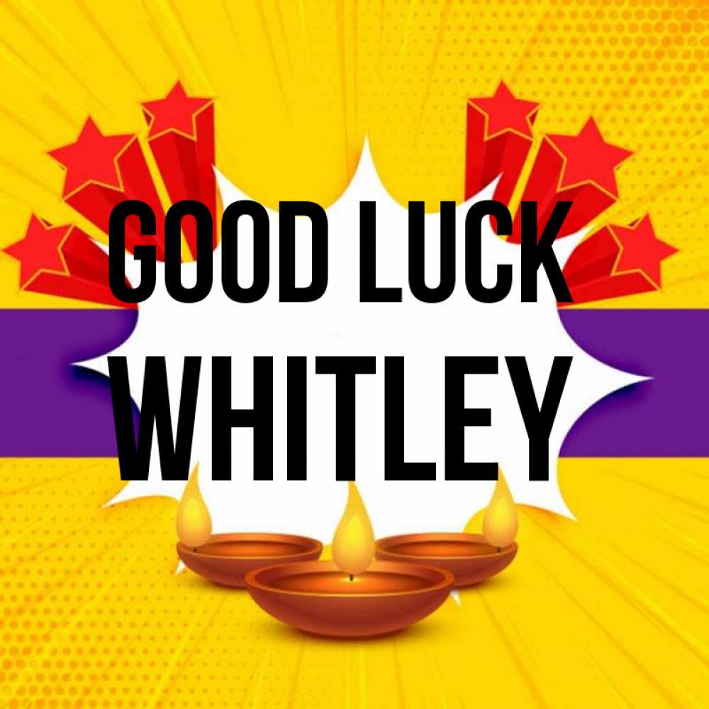 Greetings card с именем, Whitley Good luck векторное изображение Greetings with text for free download 