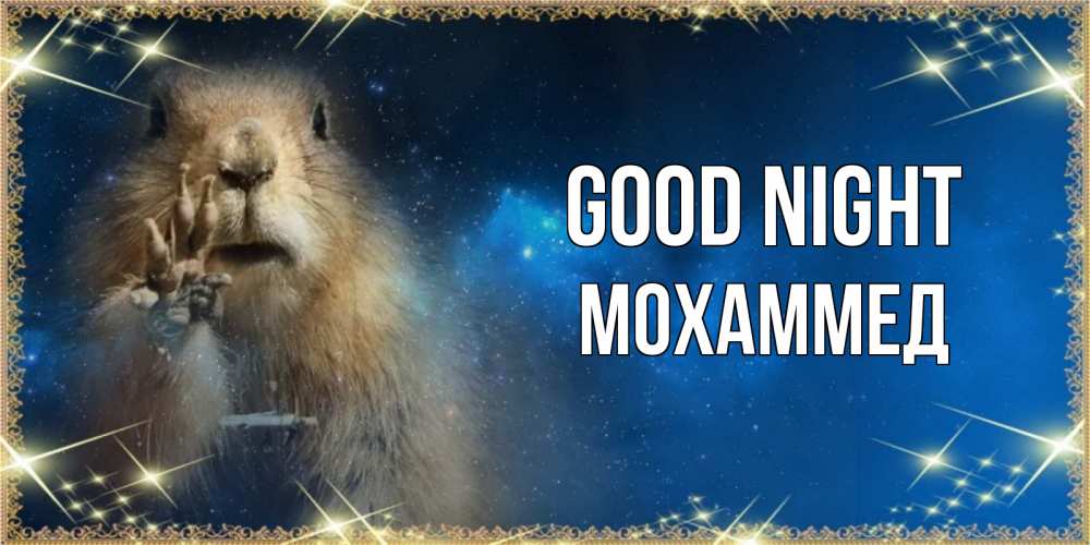 Greetings card с именем, Мохаммед Good night спокойной ночи сладких снов Greetings with text for free download 