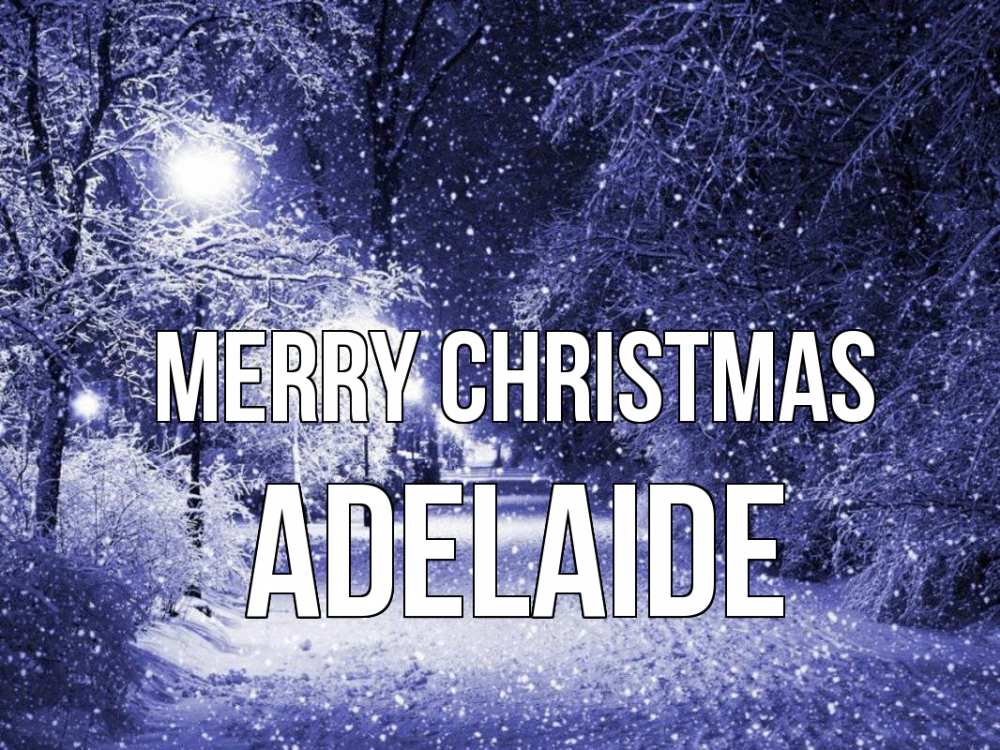 Greetings card с именем, Adelaide Merry Christmas зима, снег, фонарь Greetings with text for free download 