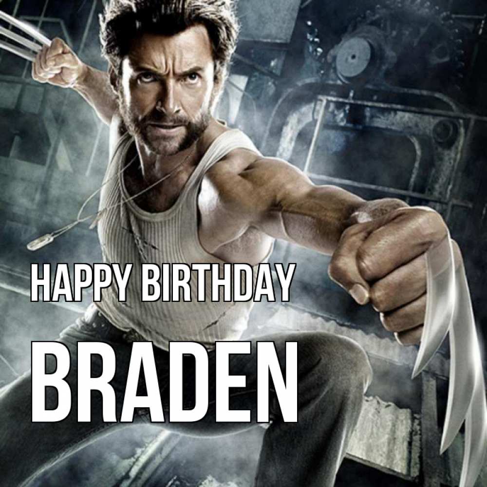 Greetings card с именем, Braden Happy Birthday супергерой в ярости Greetings with text for free download 