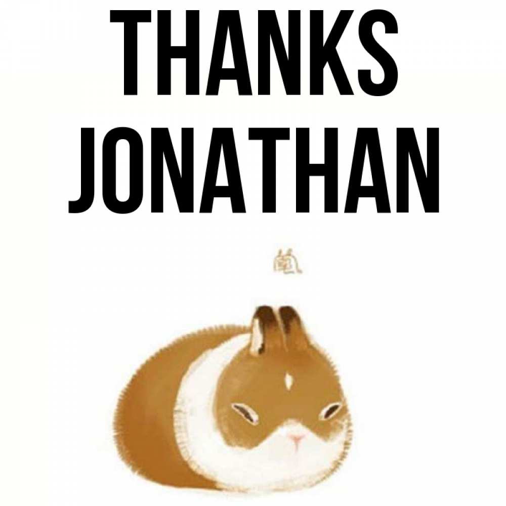 Greetings card с именем, Jonathan Thanks коричнево белый домашний питомец Greetings with text for free download 