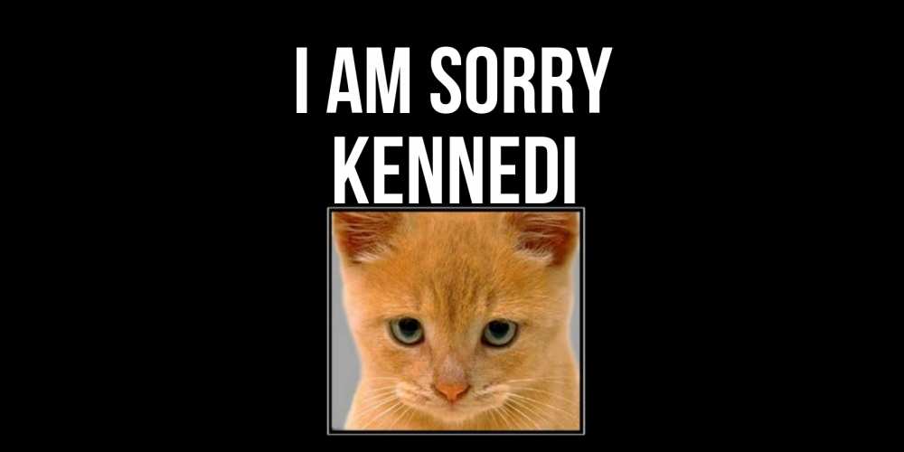 Greetings card с именем, Kennedi I am sorry рыжий грустный кот просит прощения Greetings with text for free download 