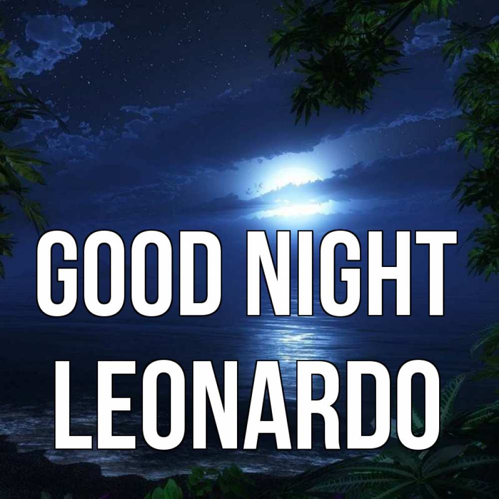 Greetings card с именем, Leonardo Good night тропический остров Greetings with text for free download 