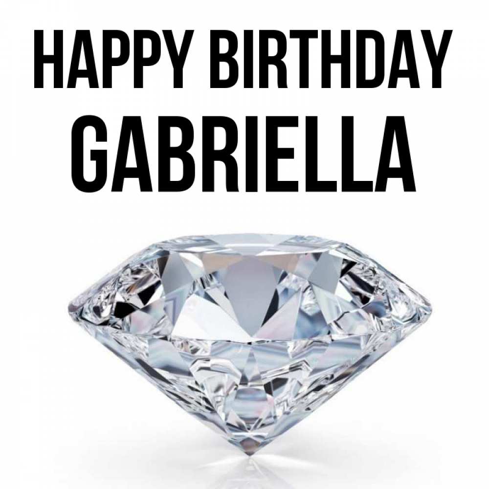 Greetings card с именем, Gabriella Happy Birthday к пожеланием быть богатым Greetings with text for free download 