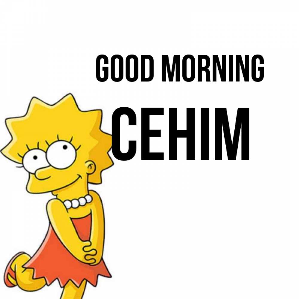Greetings card с именем, СЕНІМ Good morning в платье и ожерелье Greetings with text for free download 