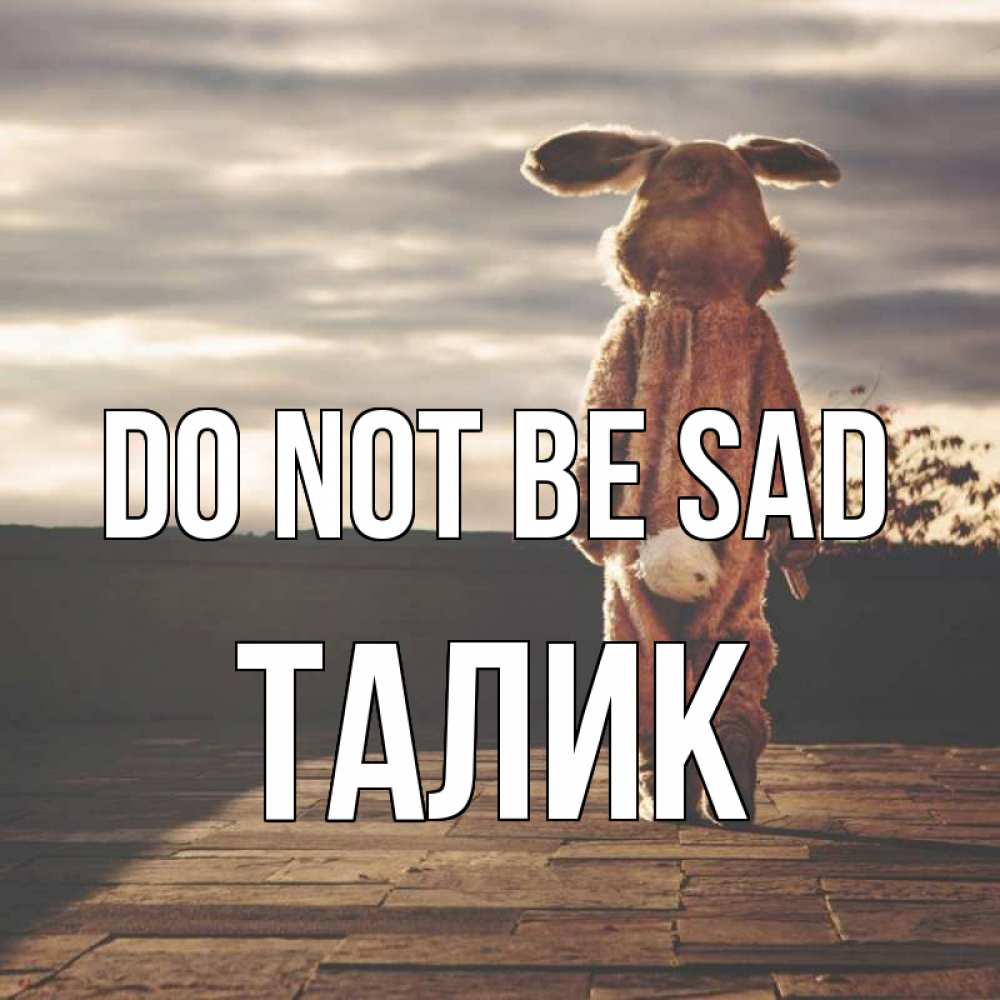 Greetings card с именем, Талик Do not be sad со спины Greetings with text for free download 