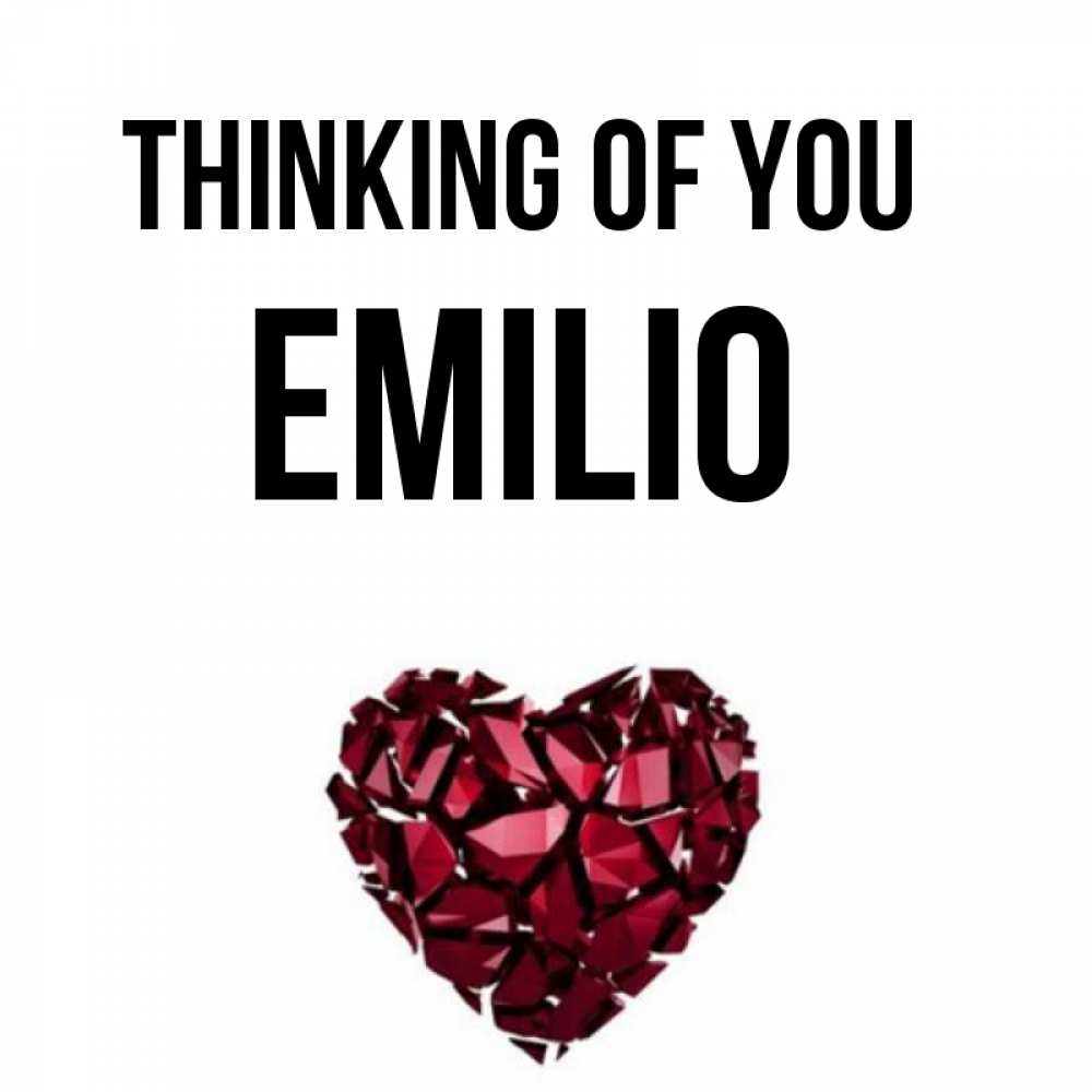 Greetings card с именем, Emilio Thinking of you рубиновое 1 Greetings with text for free download 
