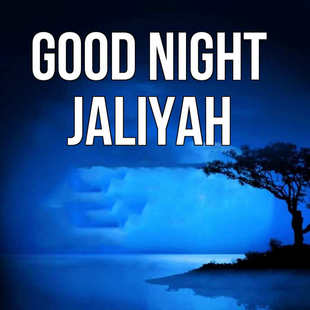 Greetings card с именем, Jaliyah Good night ночное побережье Greetings with text for free download 