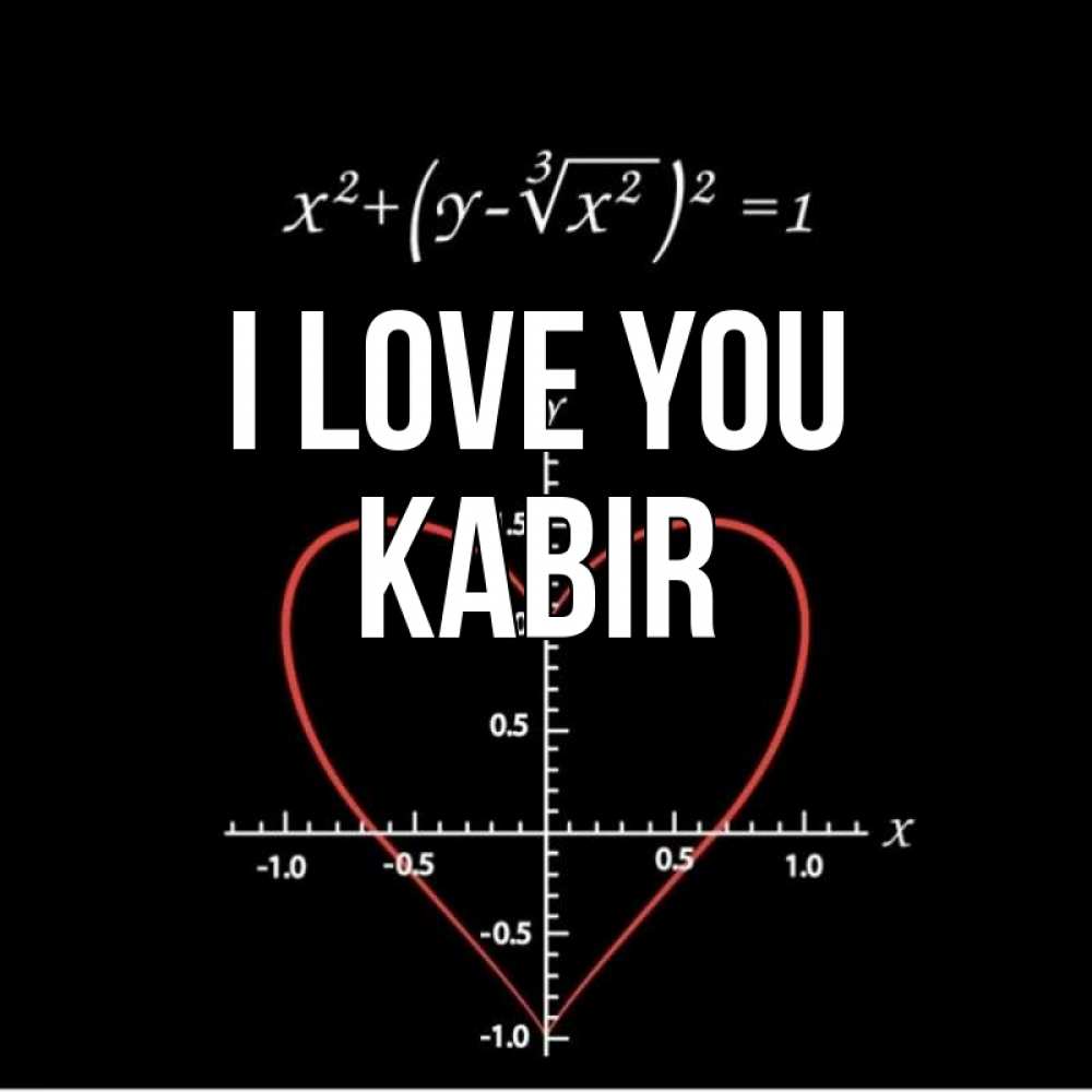 Greetings card с именем, Kabir I love you сердечная формула Greetings with text for free download 