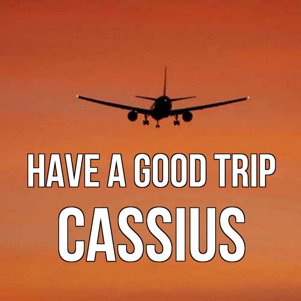 Greetings card с именем, Cassius Have a good trip силуэт самолета Greetings with text for free download 