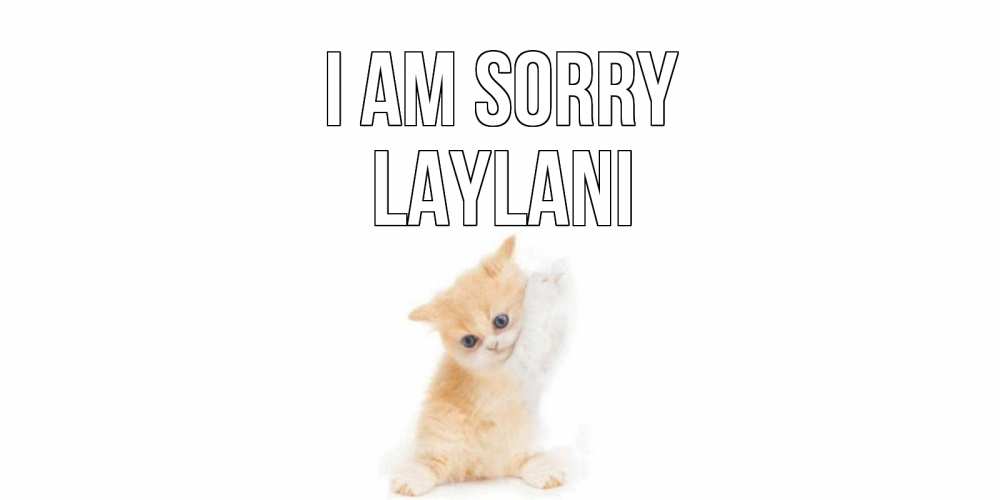 Greetings card с именем, Laylani I am sorry кот Greetings with text for free download 