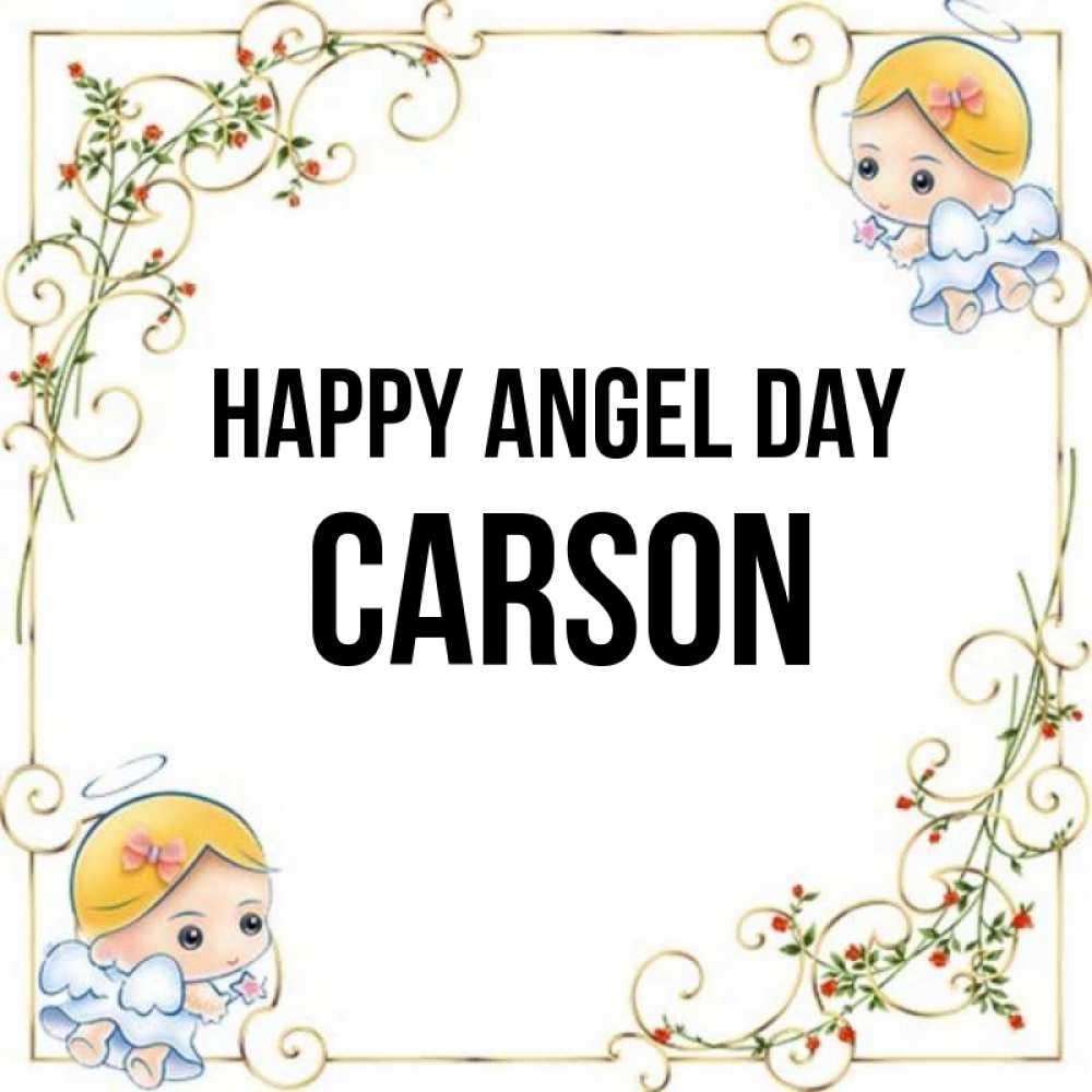 Greetings card с именем, Carson happy angel day девочки ангелы Greetings with text for free download 