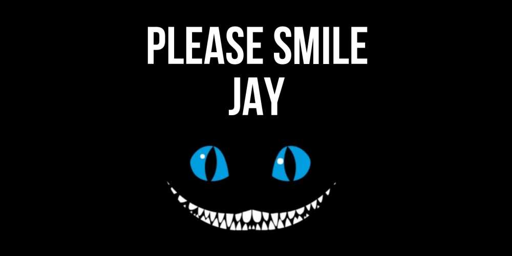 Greetings card с именем, Jay Please smile кот улыбается Greetings with text for free download 