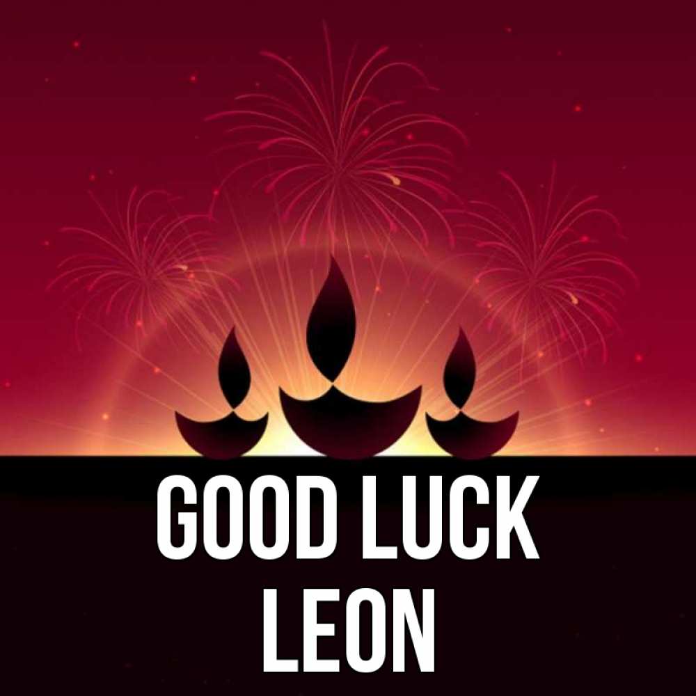 Greetings card с именем, Leon Good luck праздник Greetings with text for free download 