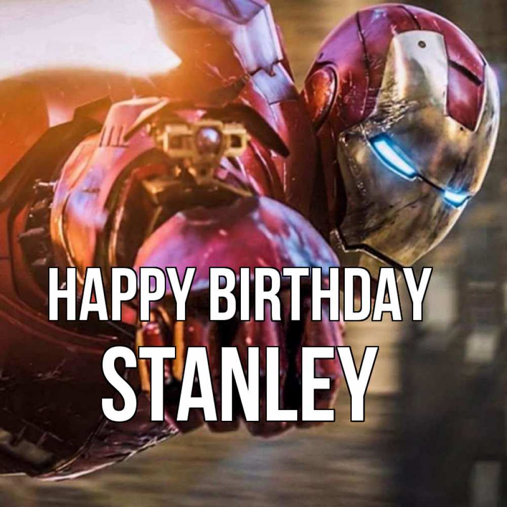 Greetings card с именем, Stanley Happy Birthday марвел супергерои в костюме Greetings with text for free download 