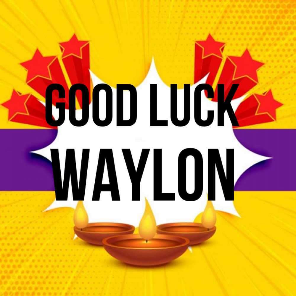 Greetings card с именем, Waylon Good luck векторное изображение Greetings with text for free download 