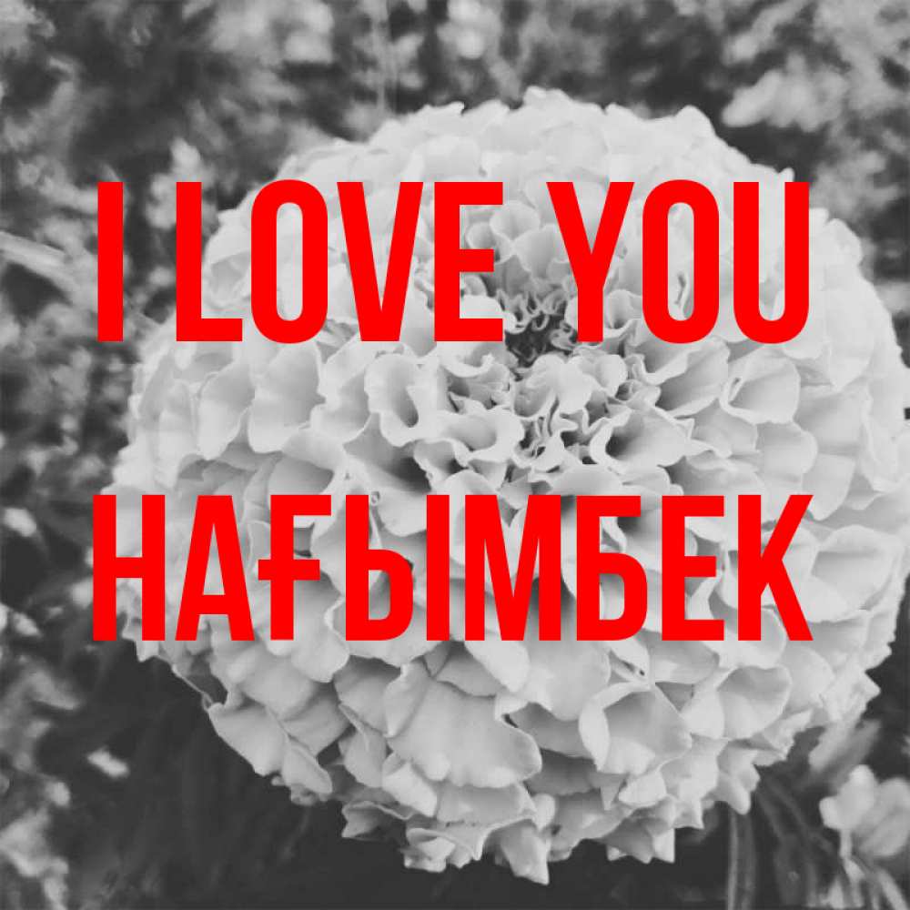 Greetings card с именем, НАҒЫМБЕК I love you подпись Greetings with text for free download 