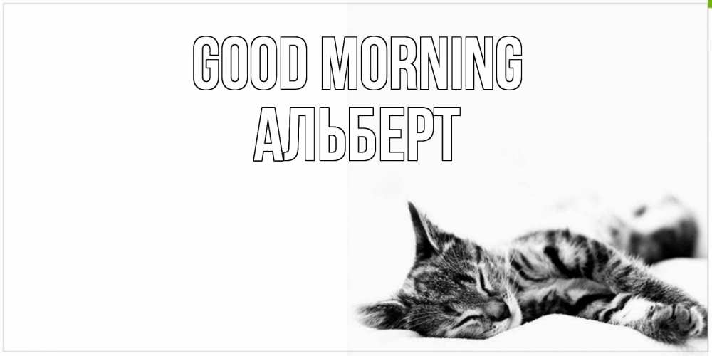 Greetings card с именем, Альберт Good morning котуся Greetings with text for free download 