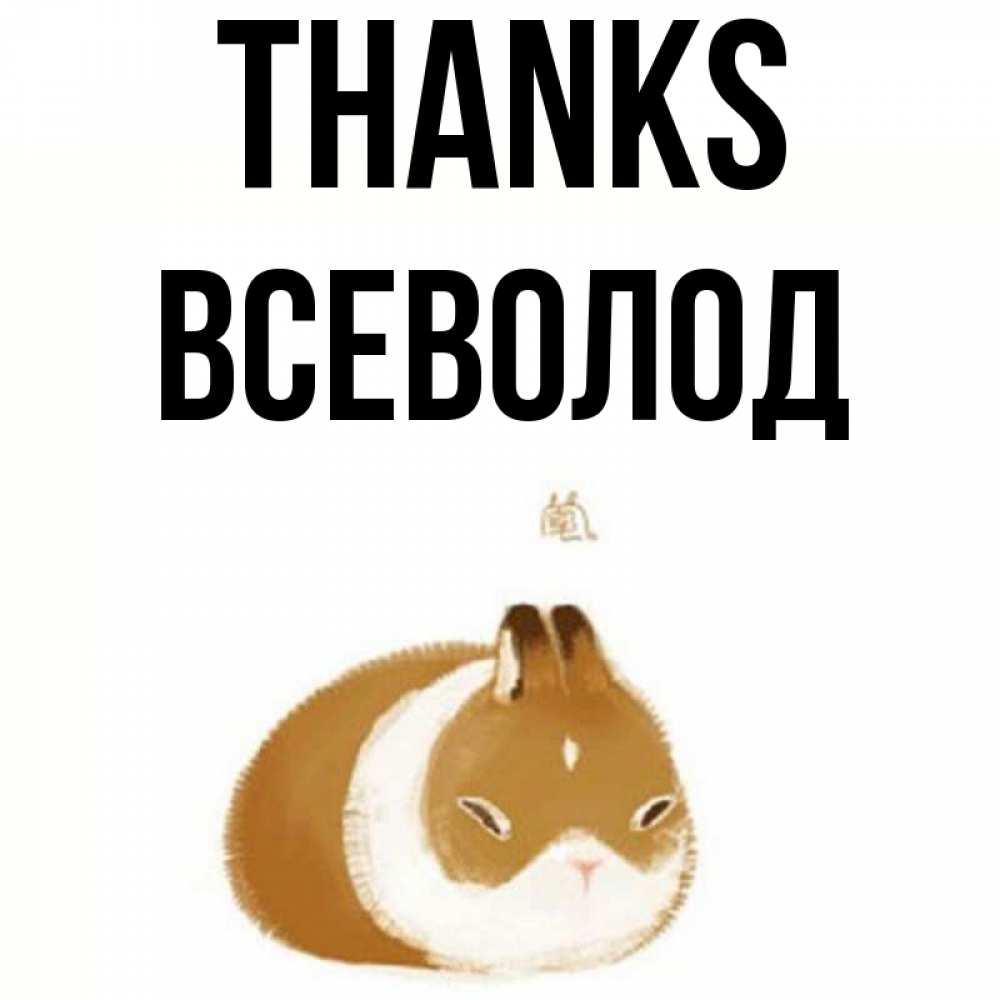 Greetings card с именем, Всеволод Thanks коричнево белый домашний питомец Greetings with text for free download 