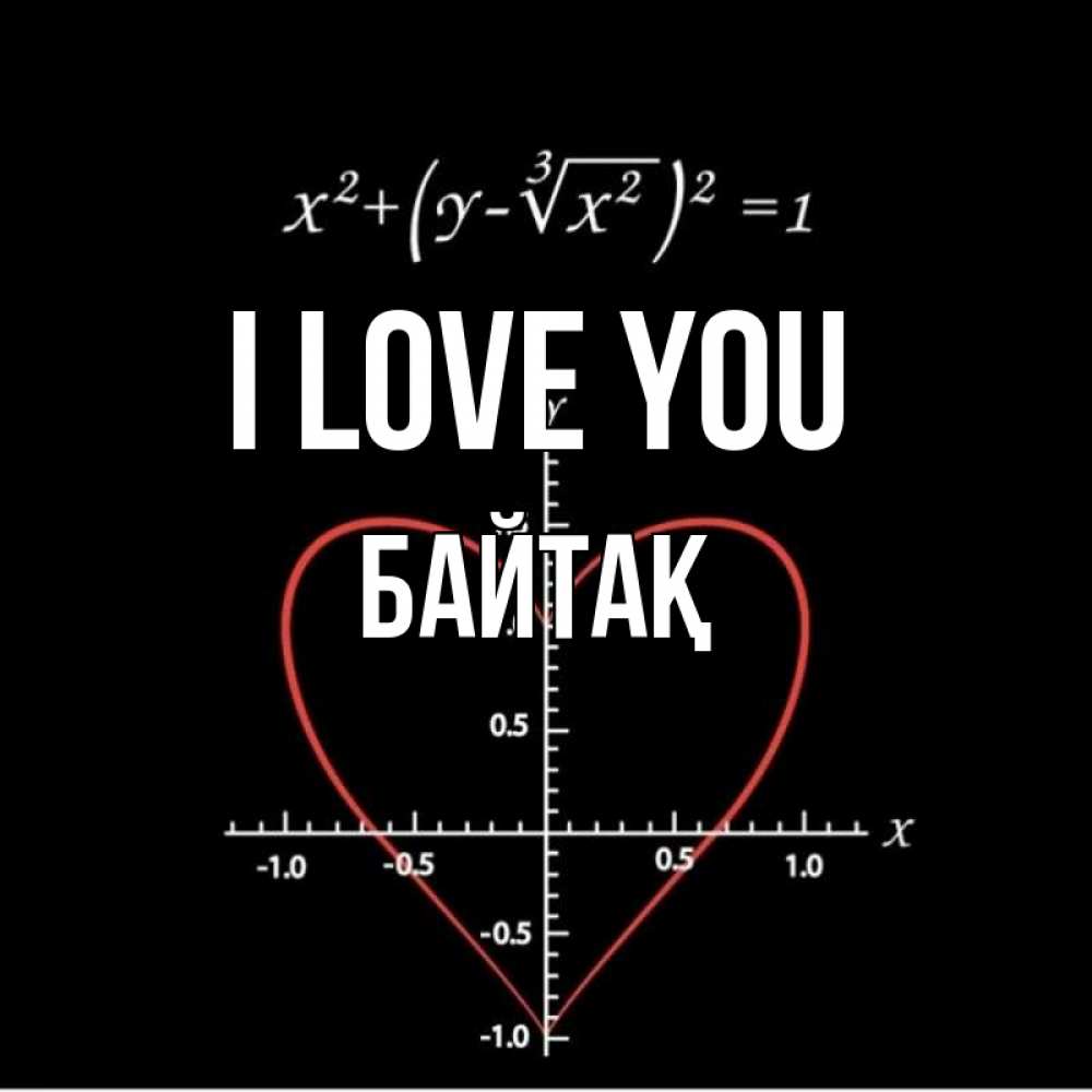 Greetings card с именем, Байтақ I love you сердечная формула Greetings with text for free download 