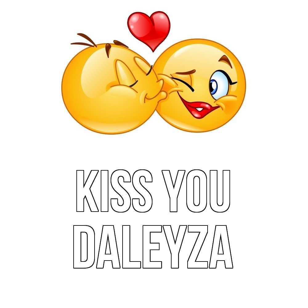 Greetings card с именем, Daleyza Kiss you губы и белые зубы Greetings with text for free download 