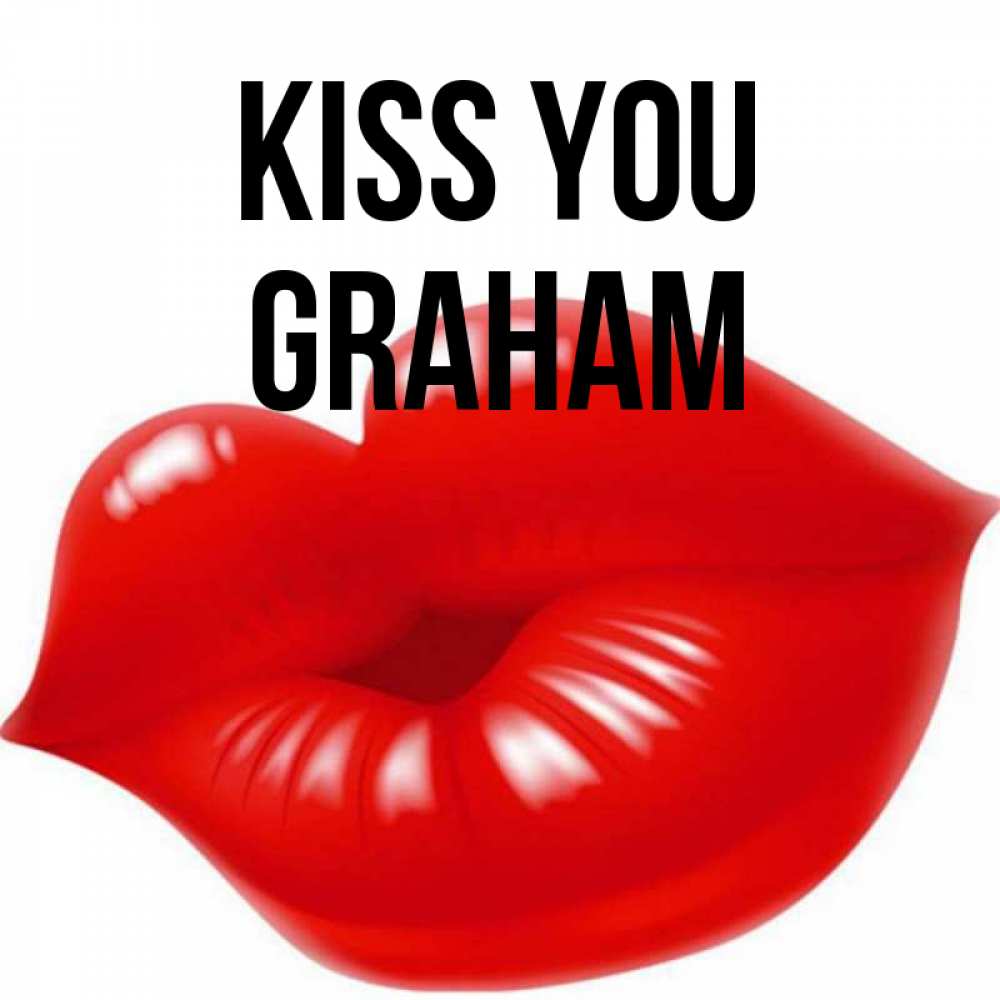 Greetings card с именем, Graham Kiss you губки надутые бантиком Greetings with text for free download 