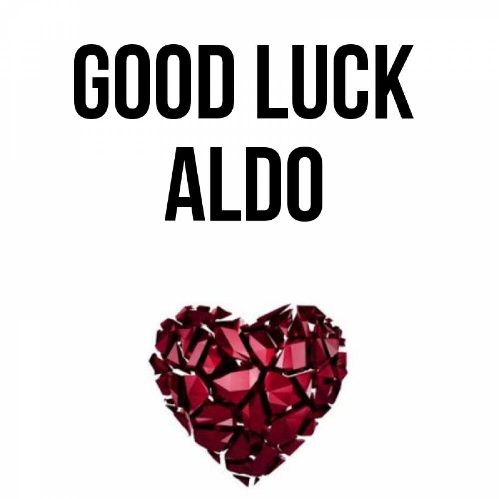 Greetings card с именем, Aldo Good luck бордовое из кристаллов  1 Greetings with text for free download 