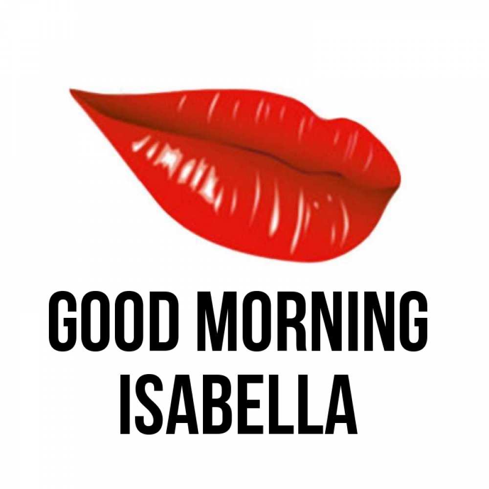 Greetings card с именем, Isabella Good morning утрешний поцелуй Greetings with text for free download 