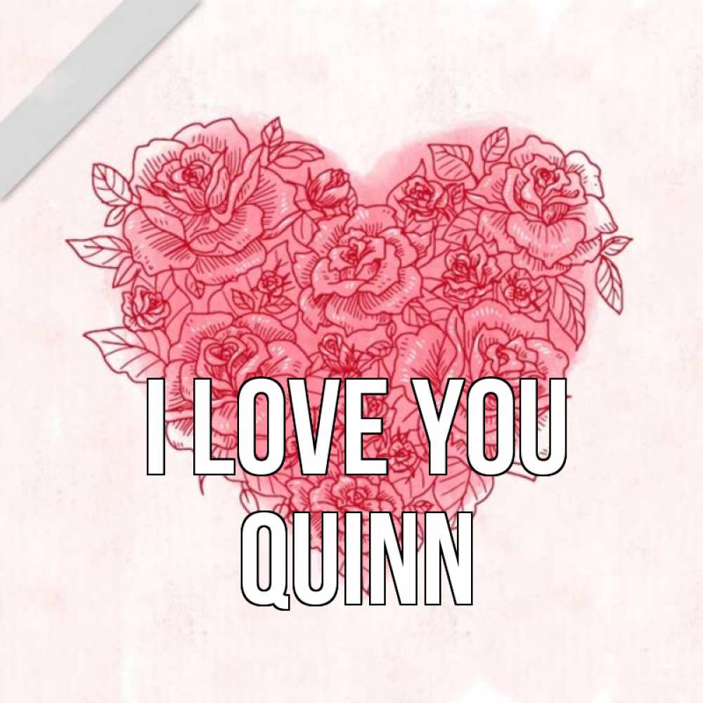 Greetings card с именем, Quinn I love you узоры Greetings with text for free download 