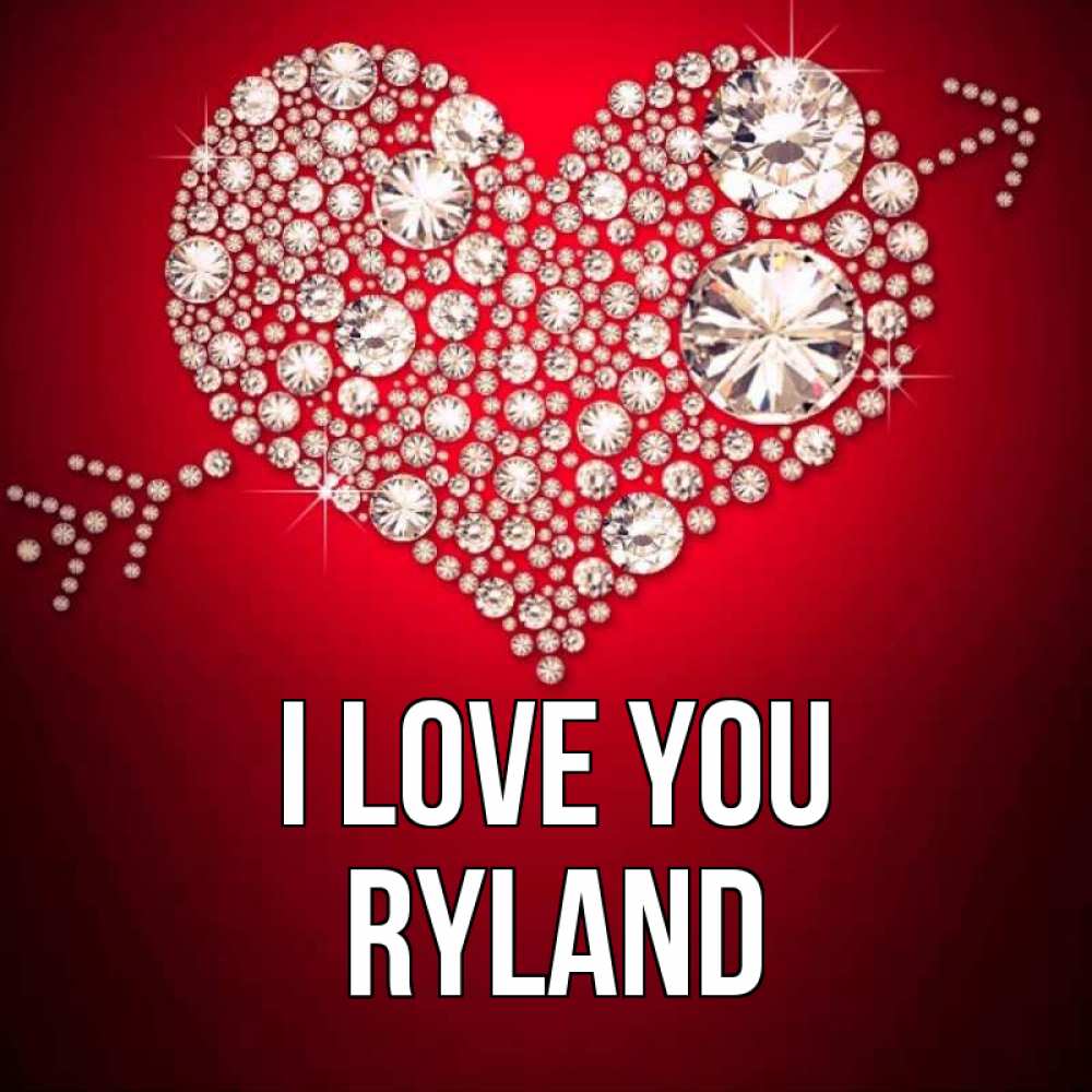 Greetings card с именем, Ryland I love you стрела купидона Greetings with text for free download 