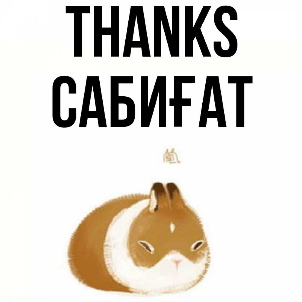 Greetings card с именем, САБИҒАТ Thanks коричнево белый домашний питомец Greetings with text for free download 