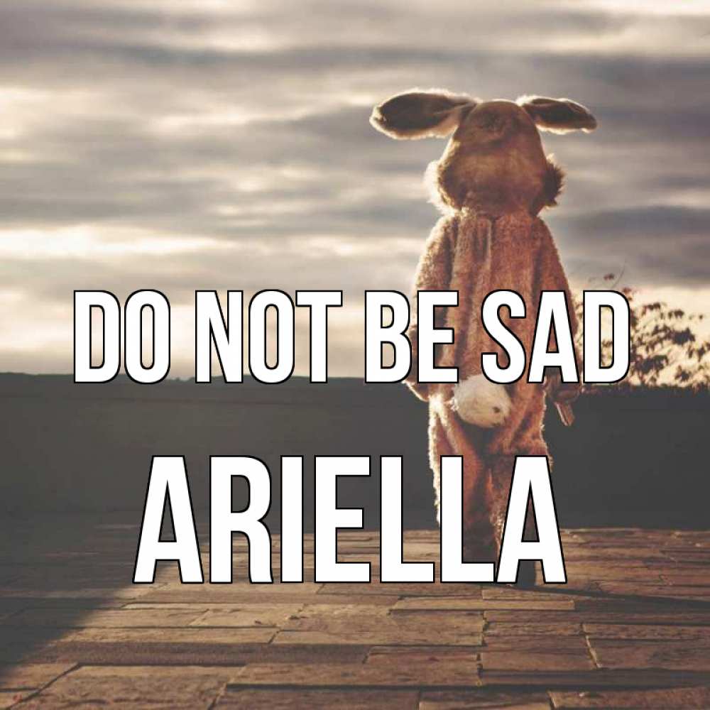 Greetings card с именем, Ariella Do not be sad со спины Greetings with text for free download 