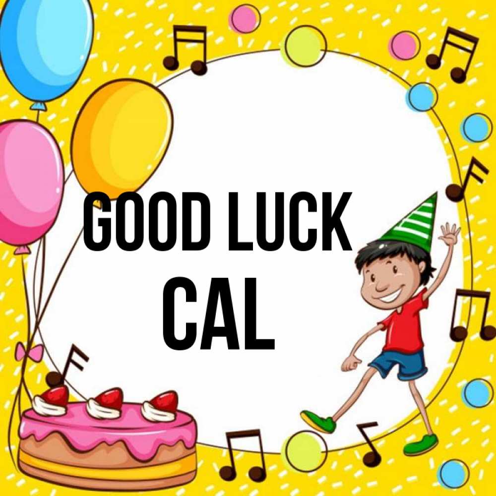 Greetings card с именем, Cal Good luck открытка 1 Greetings with text for free download 